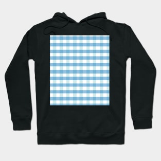 plaid checked pattern vichy tartan sky blue Hoodie